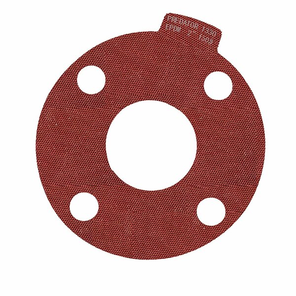 Macho O-Ring & Seal Inc. 2in Full Face Predator 1330 Flange Gasket Red EPDM, NSF-61 Certified, 1/8in Thick, 5PK 200.PFF150.M0005
